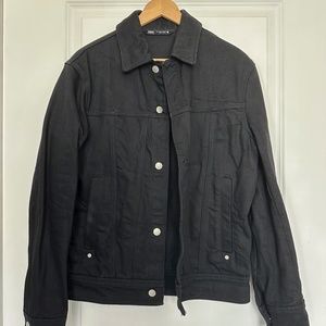 ZARA MEN'S DENIM JACKET IN BLACK SIZE SMALL